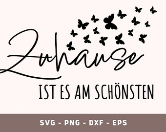 Familie Plottdatei Zuhause ist es am schönsten, Hogar Alemán SVG, Familia, Plotter Datei, Archivo Cricut, PNG, DXF