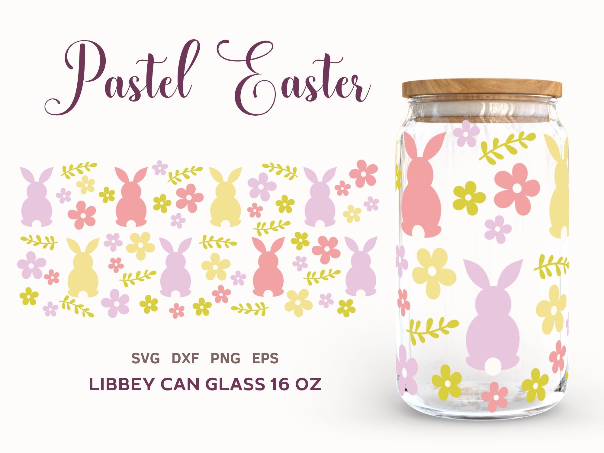 EASTER SVG BUNDLE, Libbey Can Glass 16 Oz Wrap, Spring Beer Can Glass ...