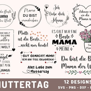 Mama Plotter File SVG. Muttertag Sprüche Bundel Svg, Plot Design, Mutti Cricut Svg, Plotterdatei, Silhouette