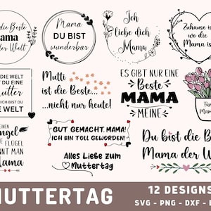 Mama Plotter File SVG, Muttertag Sprüche Bundel Svg, Plot Design, Mutti Cricut Svg, Plotterdatei, Silhouette