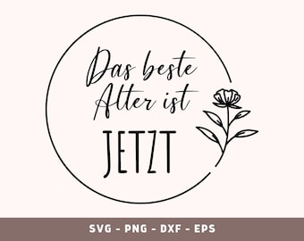 Das beste Alter ist jetzt Plotterdatei, Geburtstag Geschenk Plotten Datei, German Happy Birthday Cricut cut File, PNG, DXF