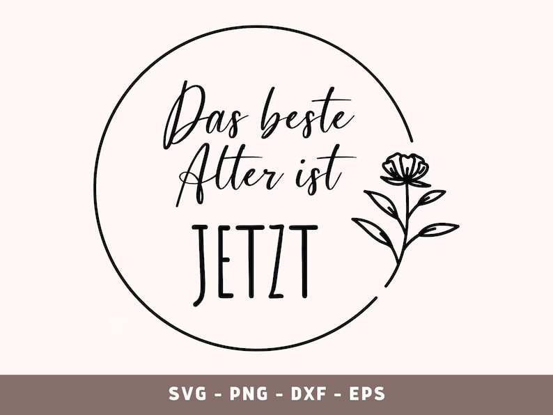 Das beste Alter ist jetzt Plotterdatei, Geburtstag Geschenk Plotten Datei, German Happy Birthday Cricut cut File, PNG, DXF