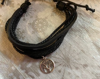 Leather multilayer bracelet