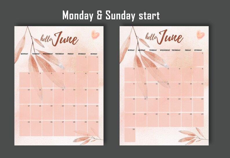 EDITABLE June 2024 Calendar, June 2024 Printable Calendar, Printable ...