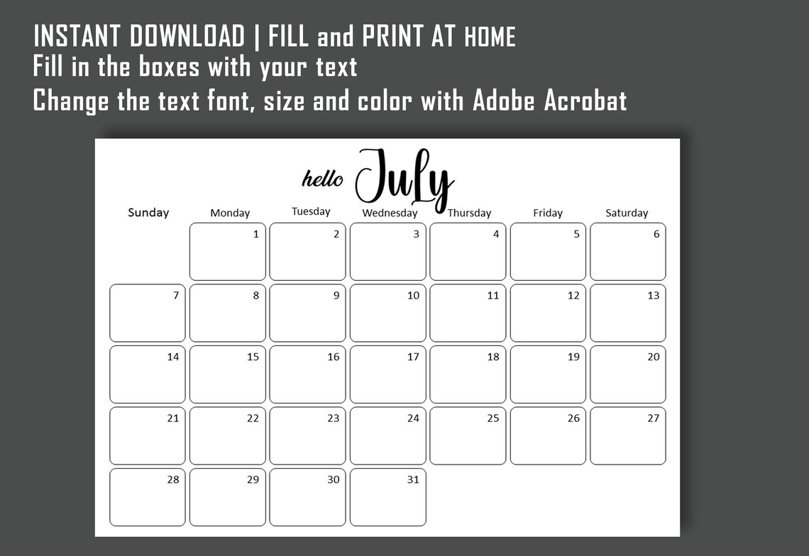 Simple July Calendar 2024 Summer Planner Monthly Schedule Homeschool Simple july calendar 2024 summer planner monthly schedule homeschool