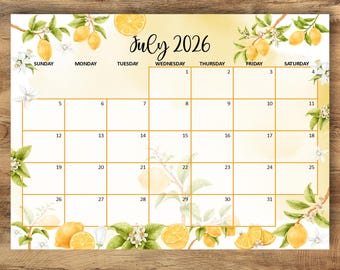 Bewerkbare kalender juli 2026, maandplanner afdrukbare pdf, juli zomerplanner, organisator werk, kantoor en thuis, direct downloaden