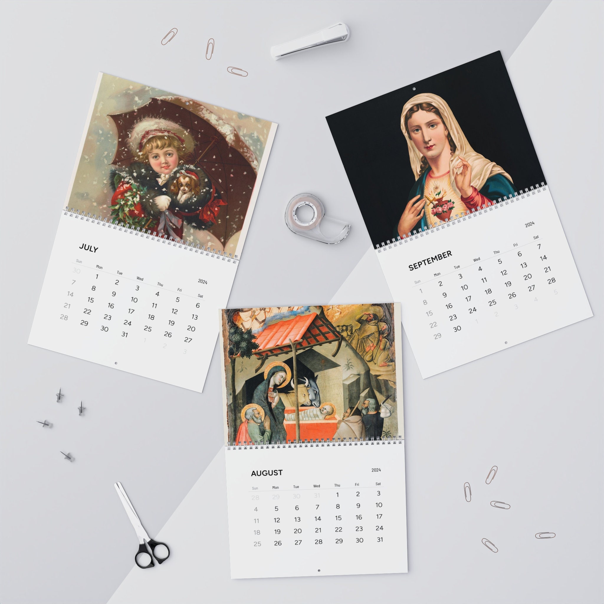 2024 Christian Wall Calendar With Jesus Picture Christmas Countdown