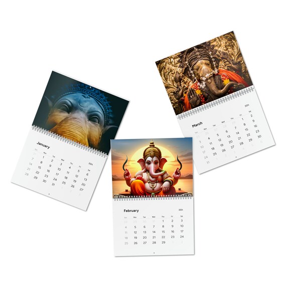 LORD GANESHA, Wall Calendar 2024, Hindu Calendar, Large Wall Calendar,  Minimalist Calendar, Lord Ganesha Statue, Ganesha, Diwali Gifts - Etsy