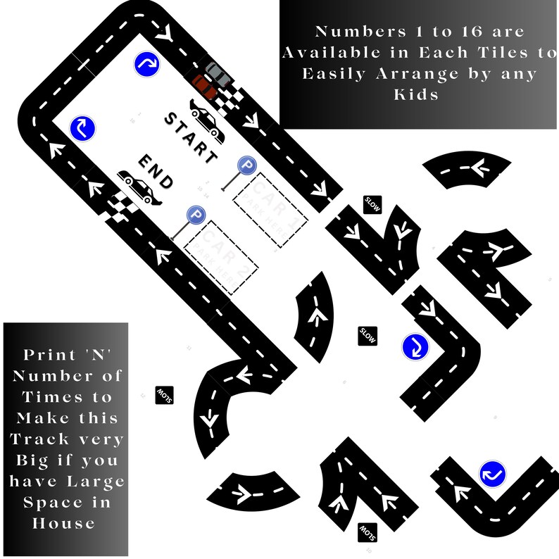 Create Your Own Race Track Downloadable Paper Toy Kit - Etsy