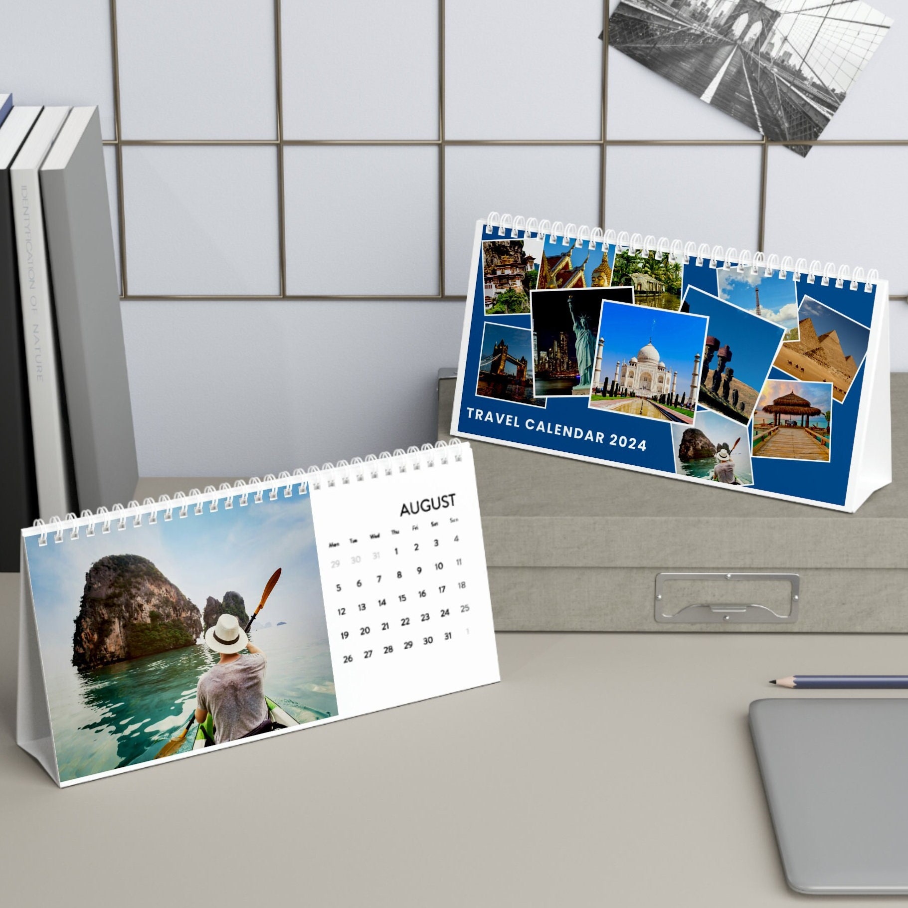 TRAVEL CALENDAR, Desk Calendars, Calendar 2024, Fridge Calendar, Landscape  Calendar, Iconic Landmarks, Around the World, Travel Inspiration - Etsy