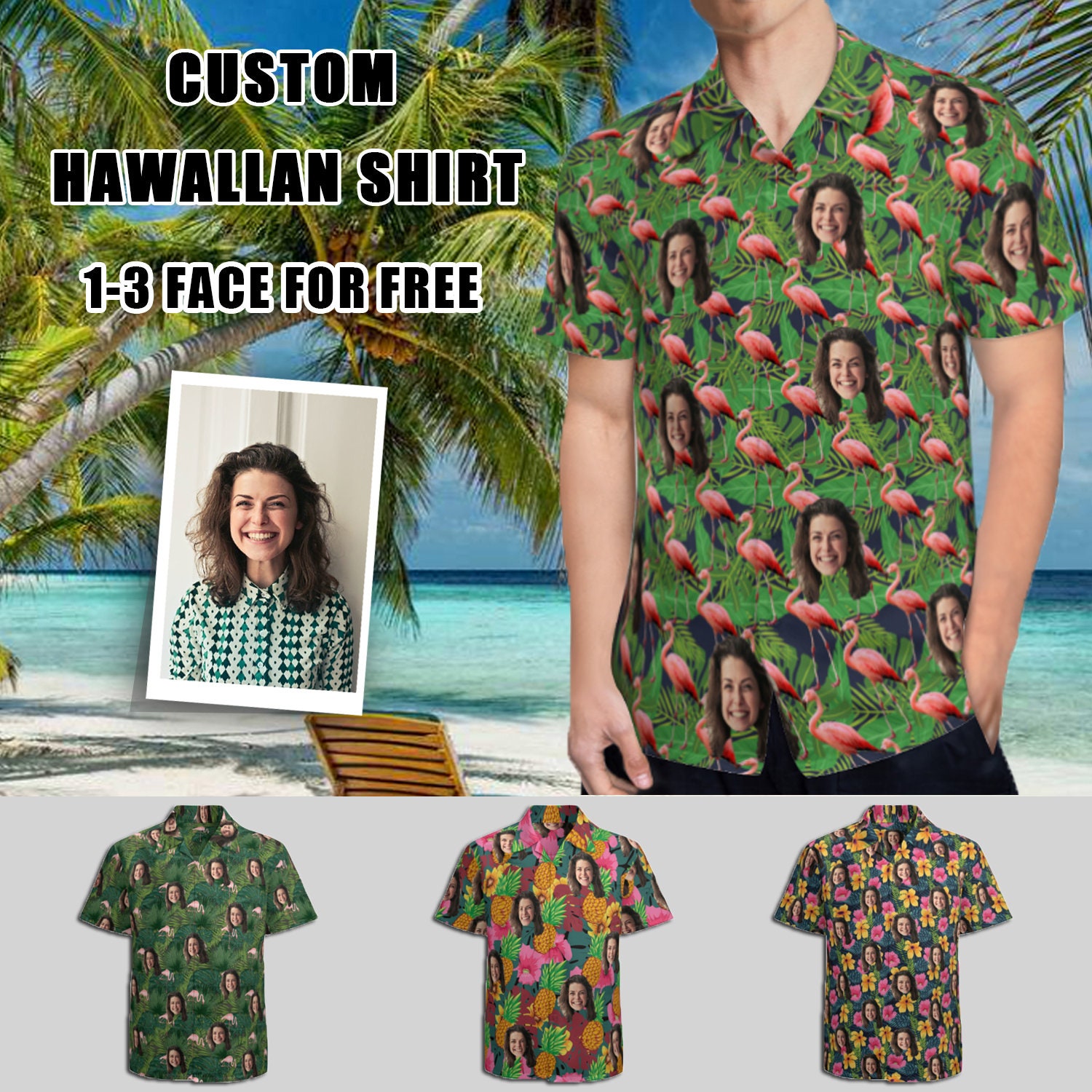 Hawaiian Shirt Women With Custom Photo and Text Car Hawaiian 