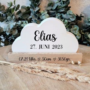 Gift Birth Personalized | Deco cloud with name | Decoration Bany room