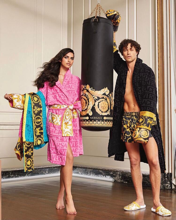 pink versace robe
