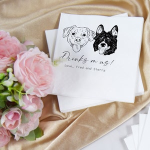 Tovaglioli per cani personalizzati / Tovaglioli per cani per matrimoni / Nuovo negozio Orcutt Art! Venditore affermato di tovaglioli per cani!!!