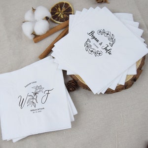 Tovaglioli personalizzati Tovaglioli personalizzati Matrimonio personalizzato Cocktail Bevande Carta Anniversario Festa Monogramma Pranzo personalizzato Disponibile!
