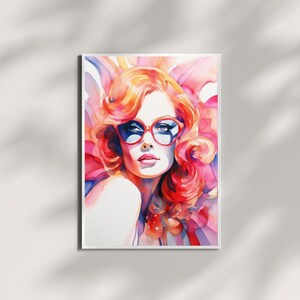 Stampa artistica "Glamour Model #2" su carta satinata perlata – Decorazione murale geometrica moderna, illustrazione op art vibrante per casa e ufficio