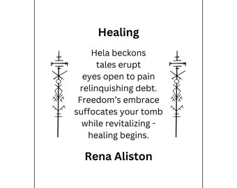 Gothic Poem Art Print "Healing Poem" by Rena Aliston (Digital Download)