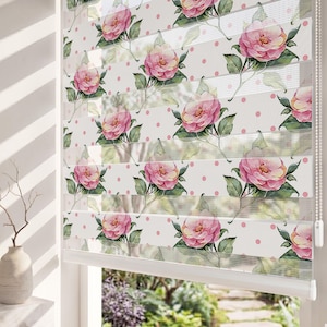 Rosa Rose Blumen Deko, Romantisches Blumen Maßgeschneidertes Rollo