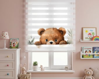 Rainbow, Clouds and Care Bear Themed Roller Shades | Use For Baby Room, Boys Room | Patterned Custom Size Roller Shades | Roller Blinds
