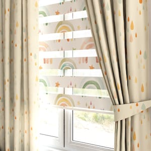Tenda a rullo personalizzabile Rainbow Zebra – Tende giorno/notte per la cameretta dei bambini – Copertura per finestre personalizzata