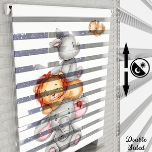 cute animals Themed Roller Shades | Use For Baby Room | Patterned Custom Size Roller Shades | Roller Shades for Windows | Roller Blinds