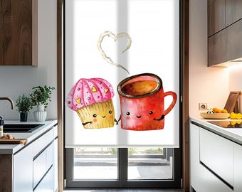 Custom Rainbow Roller Blind: Clouds & Care Bear Theme, Baby Room Decor