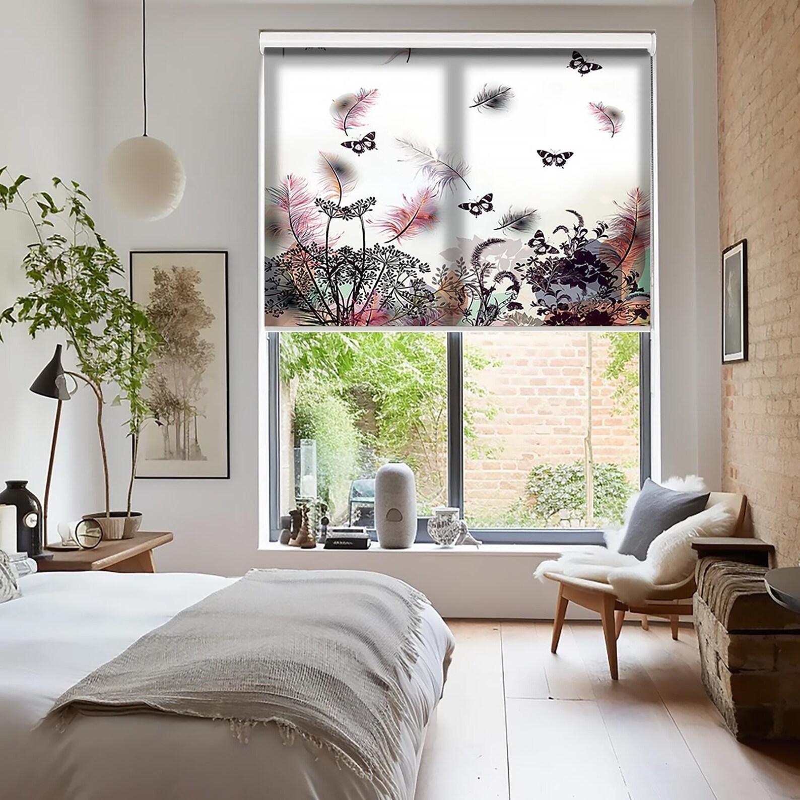 Butterfly Floral Roller Shade: Customizable Window Blinds - Etsy