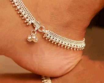 New Arrival Heavy Bridal Payal Very Loud Sound Ghnghroo Silver Platted Big Payal Anklets, Ghungru Anklets, Payzeb, Body Jewelry, Anklet