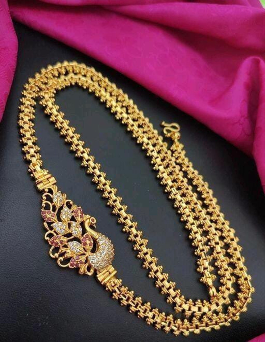 Mop Chain/ Gold Plated Covering Mop Neckchain/ Mugappu Chain/ South ...