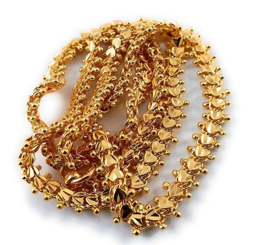 Elegant Gold Long 1gram Gold Haar, Long Chain South Indian Bride Jewelry Set, Gold Plated Necklace Set, Vintage Matte Finish Jewelry, Gift