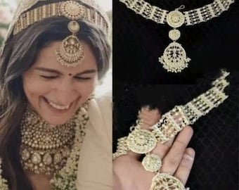 Bollywood Actress Alia Bhatt Kundan Head Band/ Indian Sheesh Patti/ Sheesh Phool/ Matha Patti/ Maang Tikka/ Head Accessories/ Hair Jewel