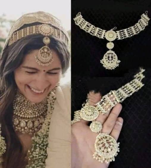 Bollywood-actrice Alia Bhatt Kundan hoofdband/Indiase sheesh Patti/Sheesh Phool/Matha Patti/Maang Tikka/Hoofdaccessoires/Haarjuweel