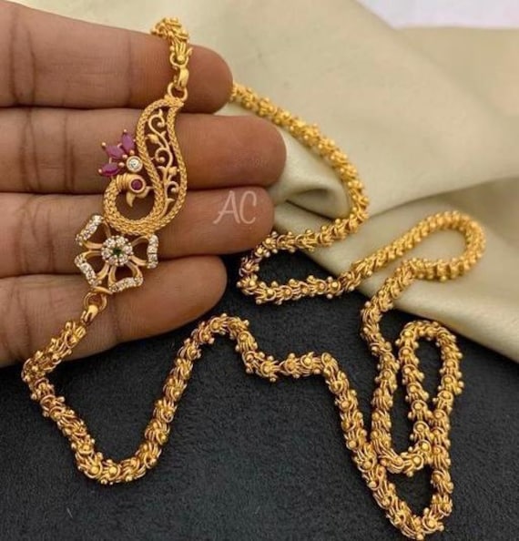 Designer 24-inch 22K Gold Plated Mop Chain Gold Plated Covering