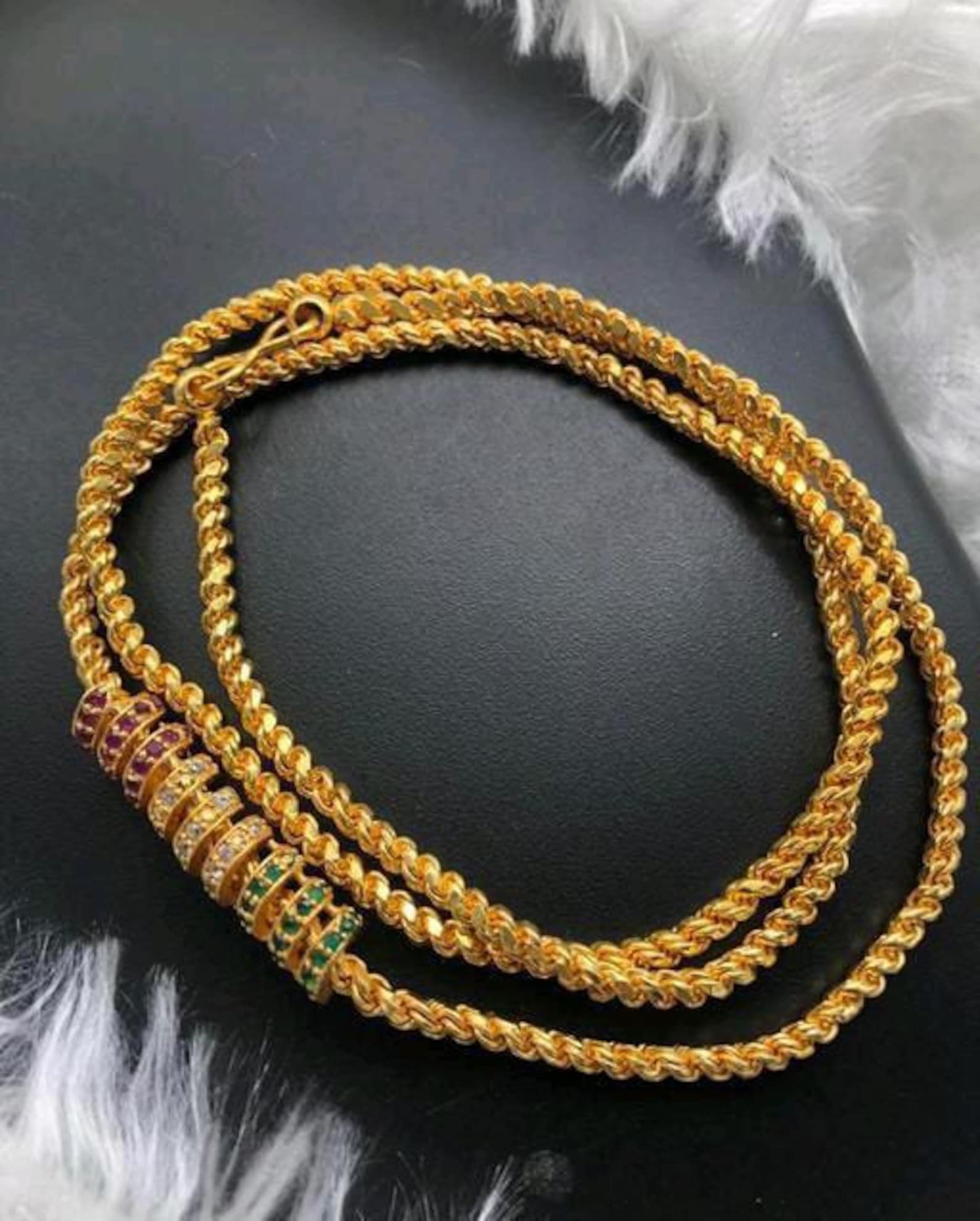 Mop Chain/ Gold Plated Covering Mop Neckchain/ Mugappu Chain/ South ...