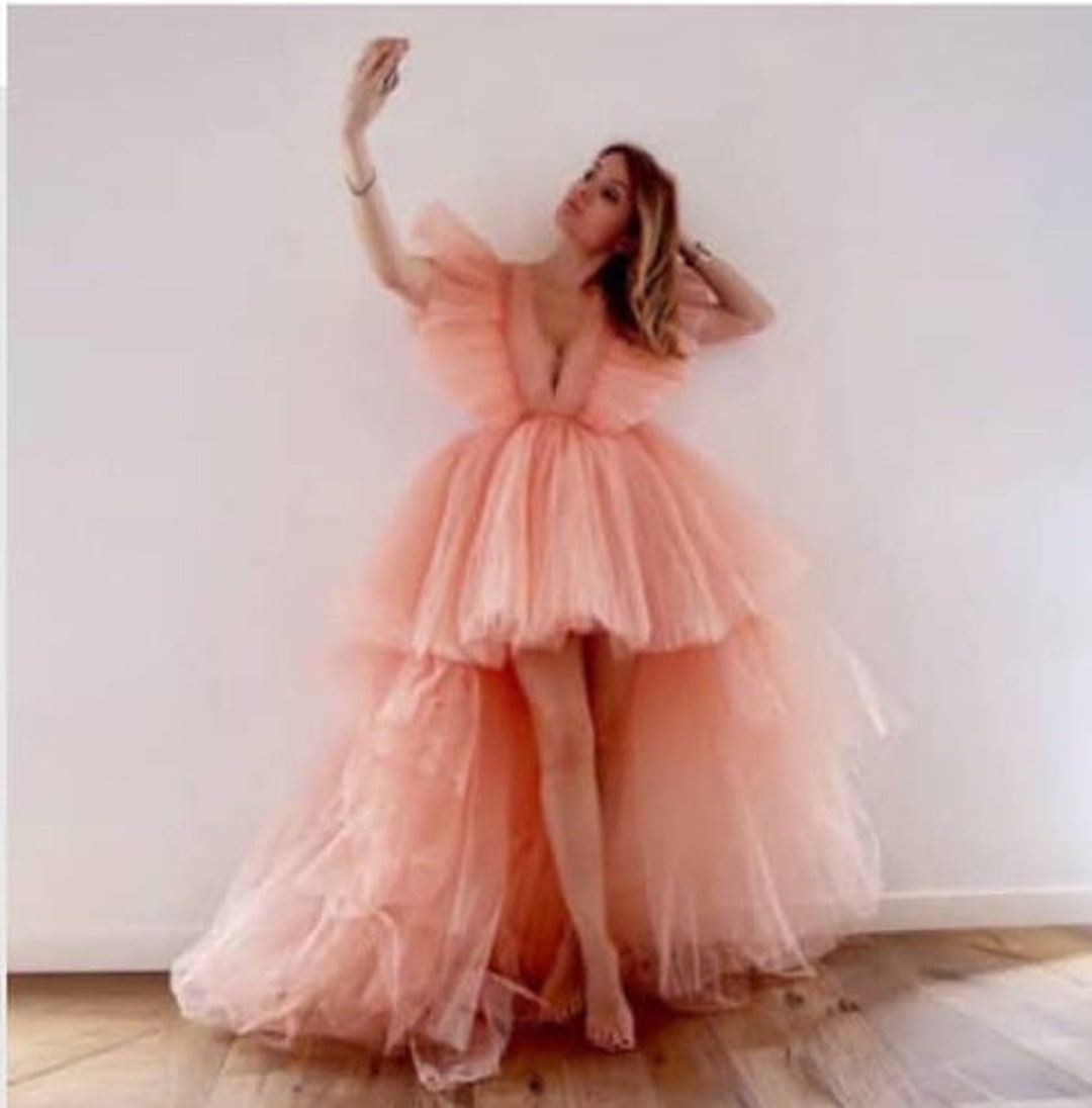High Low Tulle Gown, Wedding Dress, Birthday Dress, PhotoShoot Tulle Prom  Dress