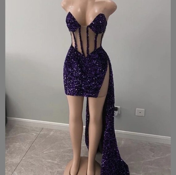 Short prom dress with train sale