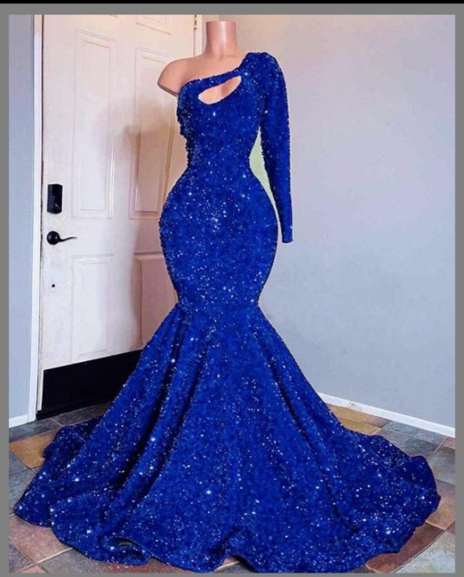 Blue Prom Dress Wedding Reception Dress Evening Gown - Etsy