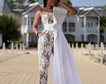 White jumpsuit for bridal shower discount