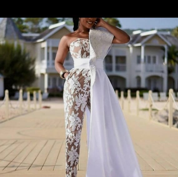 Wedding Jumpsuit White Jumpsuit Bridal Jumpsuit Backless 