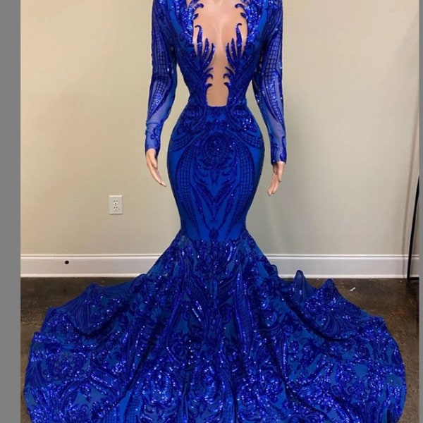 Blue Prom Dress - Etsy