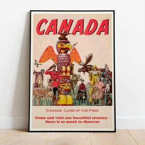 Kanada Kunstdruck, Reise Poster, Vintage Kunstdruck, Haus Wandkunst, Download Kunstdruck