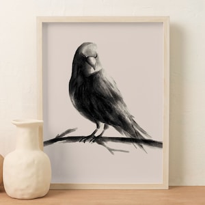 Póster de pájaros, póster Vintage, ilustración de arte de pared, decoración atística de pared de pájaros para sala de estar, arte instantáneo