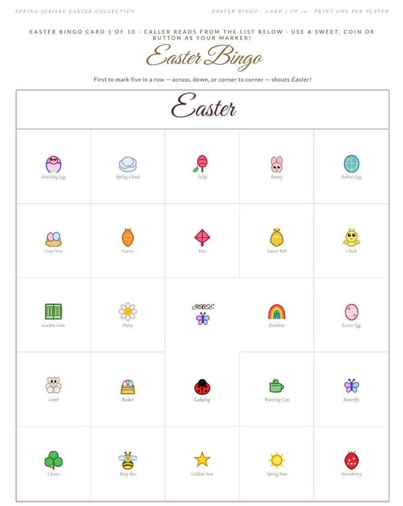 Easter Printable Bundle, Easter Egg Hunt Clues, Easter Bingo, Easter ...