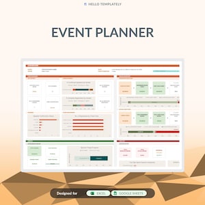 Modello di pianificazione eventi per Fogli Google / Dashboard per conferenze e seminari aziendali