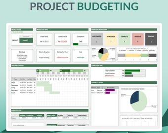 Google Sheets Project Management & Budgeting Template | Expense Planner Dashboard