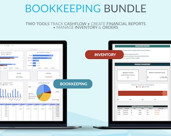 Bundel zakelijke boekhouding: Google Spreadsheets, voorraadbeheer (digitale download)