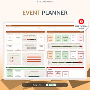 Event Planner Template, Excel | Seminar, Conference Organizer, Workshop Planning, Manage Budget, Track Speakers, Sponsors, Vendors
