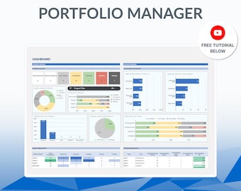 Project Portfolio Dashboard for Excel | Multi-Project Tracker & PMO Management Sheet
