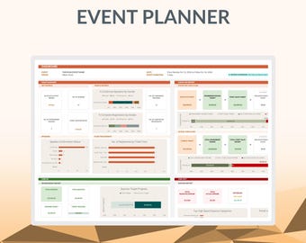 Excel Corporate Event Planner Template | Schedule Agenda Calendar Budget Cost Organizer Conference Sponsor Seminar Itinerary Spreadsheet