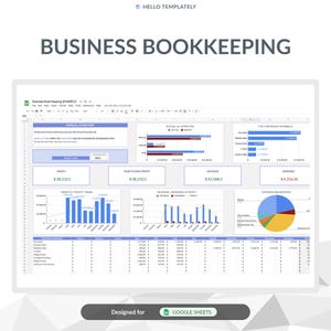 Small Online Business Bookkeeping Template, Google Sheets | Track Profit, Revenue & Expenses, Automated Accounting